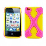 Wholesale iPhone 4 4S X Case (Pink-Yellow)